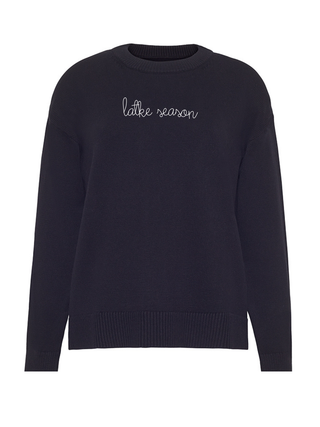 "latke season" Maxine Sweater Cotton Cashmere LINGUA FRANCA NYC Black XS