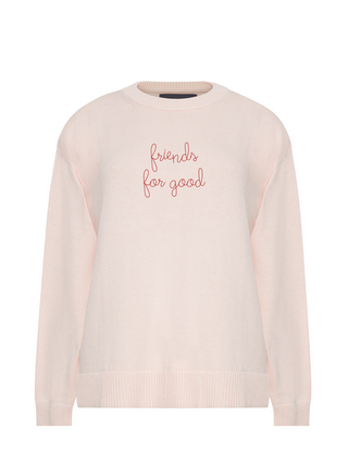 "friends for good" Maxine Sweater Cotton Cashmere LINGUA FRANCA NYC Pale Pink XS