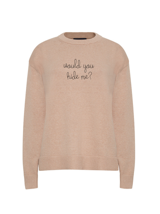 "would you hide me?" Maxine Sweater Cotton Cashmere LINGUA FRANCA NYC