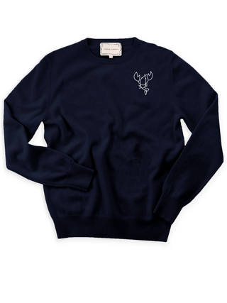 Lobster Crewneck Sweater Lingua Franca NYC Navy XS 