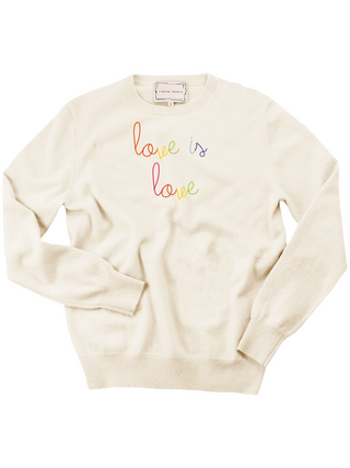 "love is love" Crewneck Cashmere Core Donation10p Cream XS