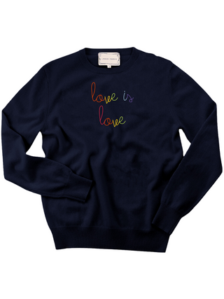 "love is love" Crewneck Cashmere Core Donation10p Navy XS