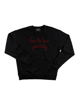 "love to love you baby" Women's Sweatshirt Sweatshirt Ecovest Black XS