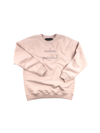 "madam president" Kids' Sweatshirt Sweatshirt Ecovest Light Pink 2T 