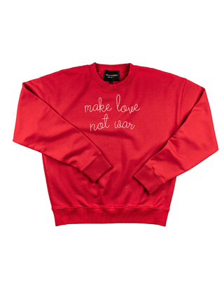 "make love not war" Women's Sweatshirt Sweatshirt Ecovest Red XS 