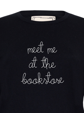 "meet me at the bookstore" Mara Crewneck Cotton Silk Core LINGUA FRANCA NYC