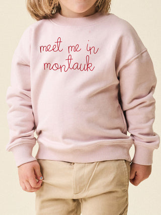 "meet me in montauk" Kids' Sweatshirt  Lingua Franca NYC   