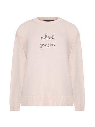 "midwest princess" Maxine Sweater Cotton Cashmere Core LINGUA FRANCA NYC Pale Pink XS