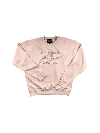 "mind your own damn business" Women's Sweatshirt Sweatshirt Ecovest Light Pink XS 