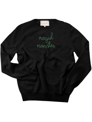 "mogul monster" Mens Crewneck Sweater Lingua Franca NYC Black XS 