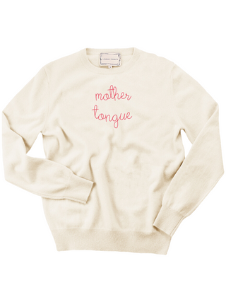 "mother tongue" Women's Crewneck Sweater Donation10p Cream XS 