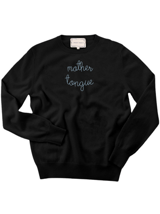 "mother tongue" Women's Crewneck Sweater Donation10p Black XS 