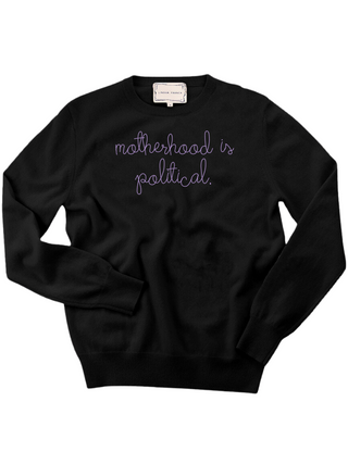 "motherhood is political" Women's Crewneck Sweater Donation10p Black XS 