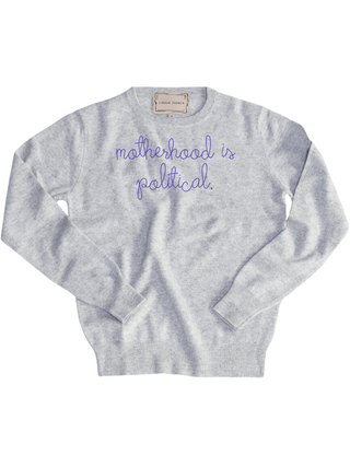 "motherhood is political" Women's Crewneck Sweater Donation10p Smoke XS 