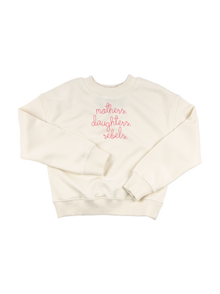 "mothers. daughters. rebels." Kids' Sweatshirt Sweatshirt Ecovest Cream 2T 