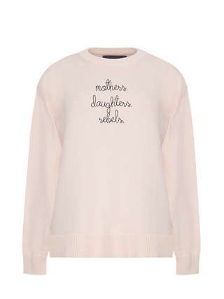 "mothers. daughters. rebels" Maxine Sweater Cotton Cashmere LINGUA FRANCA NYC Pale Pink XS