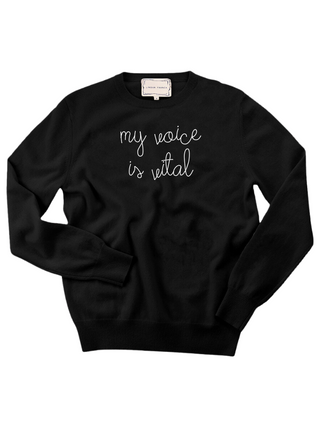 "my voice is vital" Crewneck Sweater Donation10p Black XS 