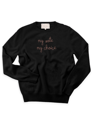 "my vote my choice" Crewneck Sweater Lingua Franca NYC Black XS 