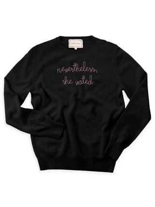 "nevertheless, she voted" Crewneck Sweater Lingua Franca NYC Black XS 