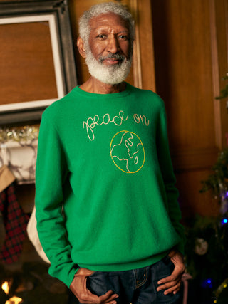Peace On Earth Crewneck Sweater Lingua Franca NYC   