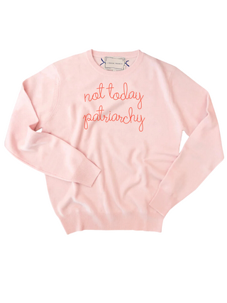 "not today patriarchy" Crewneck Sweater Donation100d Pale Pink XS 