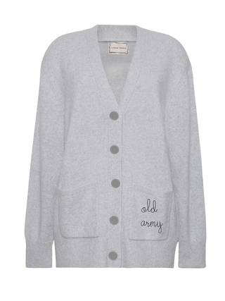 "old army" Cluny Cardigan Wool Core LINGUA FRANCA NYC Smoke XS