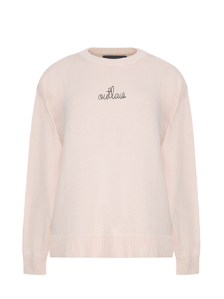 "outlaw" Maxine Sweater Cotton Cashmere LINGUA FRANCA NYC Pale Pink XS