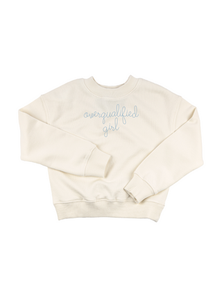 "overqualified girl" Kids' Sweatshirt Sweatshirt Ecovest Cream 2T 