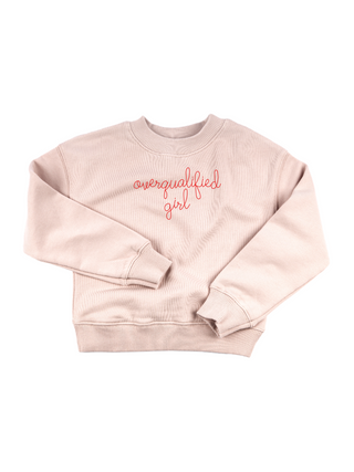 "overqualified girl" Kids' Sweatshirt Sweatshirt Ecovest Light Pink 2T 