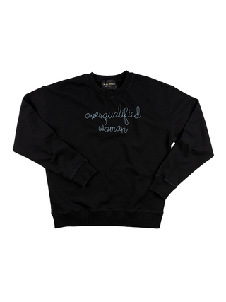 "overqualified woman" Women's Sweatshirt Sweatshirt Ecovest Black XS 