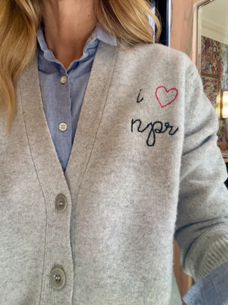 "i heart npr" Cluny Cardigan Cashmere Core LINGUA FRANCA NYC