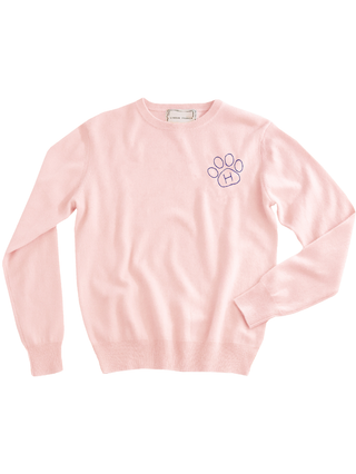 Custom Puppy Love WKC Crewneck Cashmere Core LINGUA FRANCA NYC Pale Pink XS