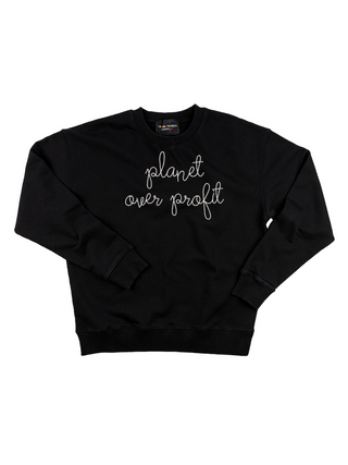 "planet over profit" Women's Sweatshirt Sweatshirt Ecovest Black XS 