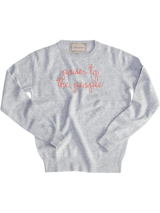 "power to the people" Men's Crewneck Sweater Lingua Franca NYC Smoke XS 