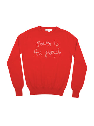 "power to the people" Crewneck Womens Lingua Franca NYC   