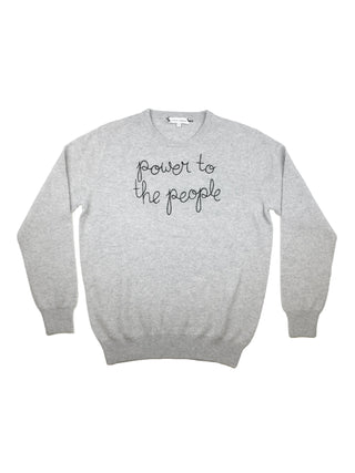 "power to the people" Crewneck Womens Lingua Franca NYC   
