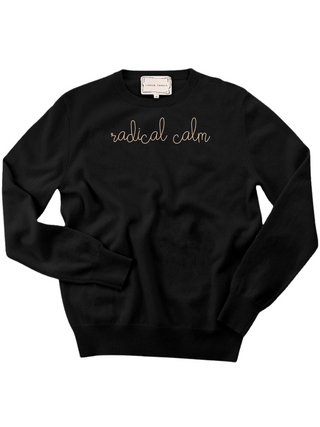 "radical calm" Women's Crewneck Sweater Donation10p Black XS 