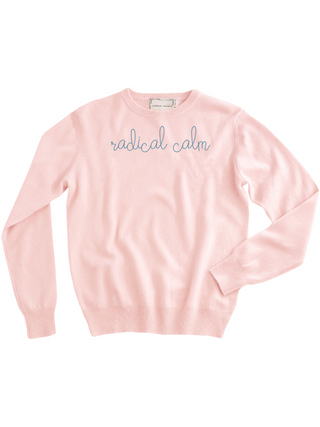 "radical calm" Women's Crewneck Sweater Donation10p Pale Pink XS 