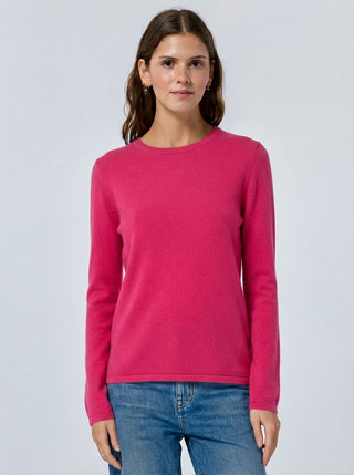 Custom Mara Cotton Crewneck Cotton Silk Core LINGUA FRANCA NYC raspberry