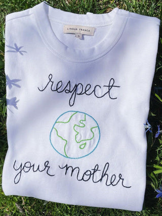 "respect your mother" long sleeve T-shirt Donation Lingua Franca NYC   
