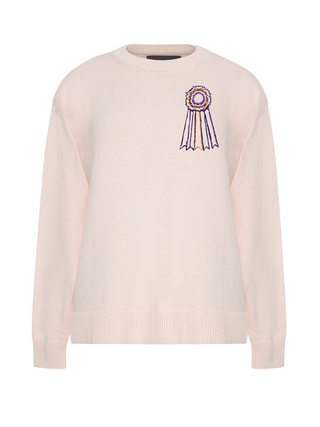 "WKC ribbon" Maxine Sweater Cotton Cashmere LINGUA FRANCA NYC Pale Pink XS