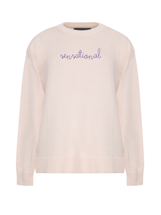 "sensational" Maxine Sweater Cotton Cashmere LINGUA FRANCA NYC Pale Pink XS