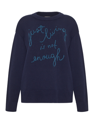 Just Living is Not Enough Crewneck RTW Lingua Franca NYC