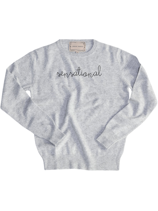 "sensational" Women's Crewneck Cashmere Core LINGUA FRANCA NYC Smoke XS