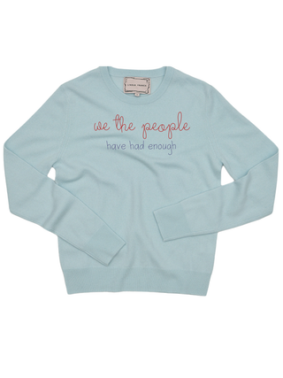"we the people have had enough" Women's Crewneck Cashmere Core LINGUA FRANCA NYC Seafoam XS