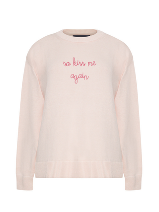 "so kiss me again" Maxine Sweater Cotton Cashmere LINGUA FRANCA NYC Pale Pink XS