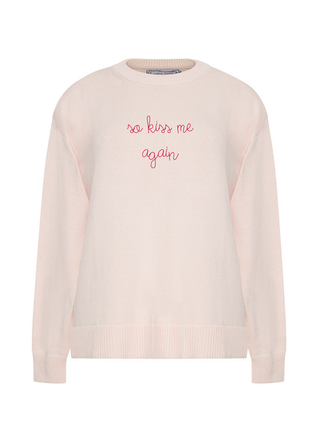 "so kiss me again" Maxine Sweater Cotton Cashmere LINGUA FRANCA NYC Pale Pink XS