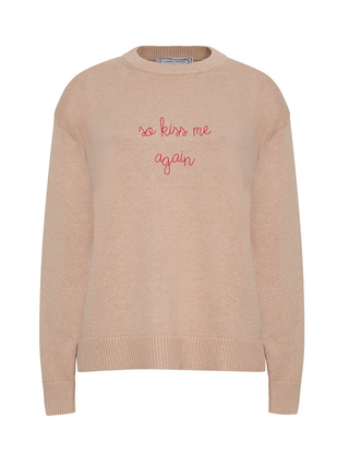 "so kiss me again" Maxine Sweater Cotton Cashmere LINGUA FRANCA NYC Oatmeal XS