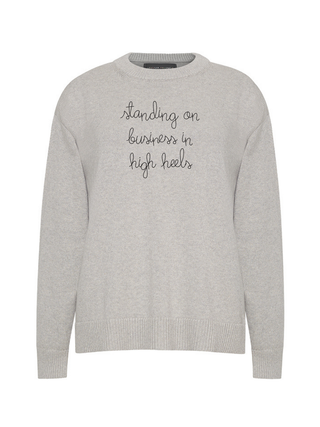 "standing on business in high heels"  Maxine Sweater