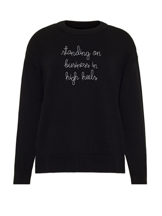 "standing on business in high heels"  Maxine Sweater